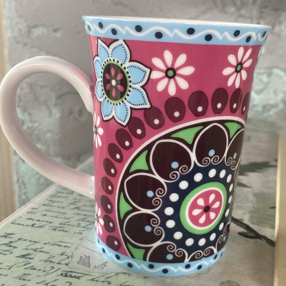 ❌last chance (deleting)❌ Vera Bradley mug CUPCAKES PINK mug ceramic cup paisley - Picture 4 of 11